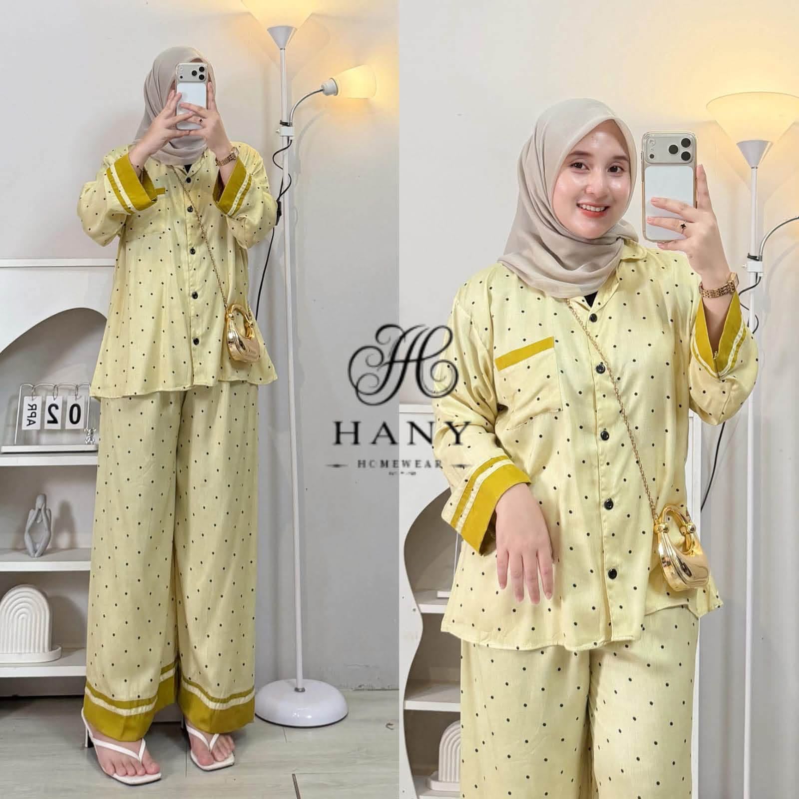 Setelan daster motif kuning koleksi NL Collection